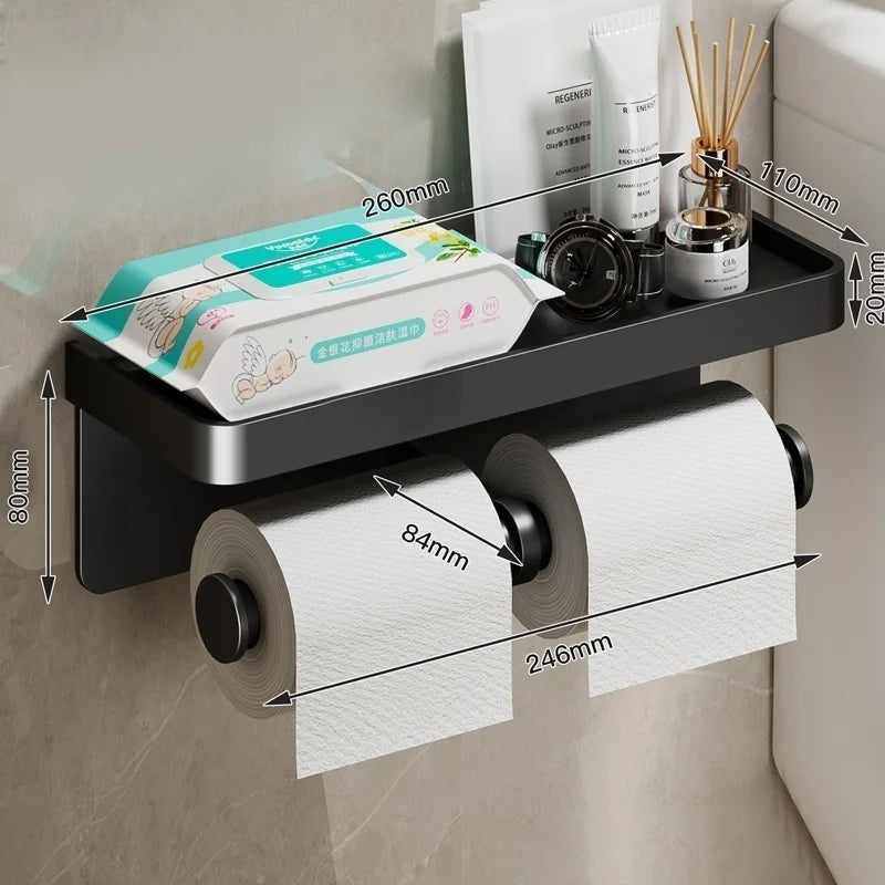Support Mural Pour Papier Toilette Multifonction